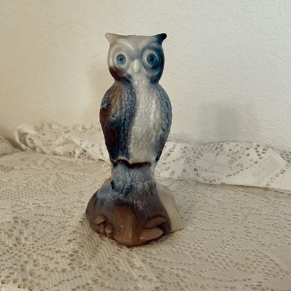 Vintage Westmoreland Glass Purple Slag Pound Owl - 5 1/2